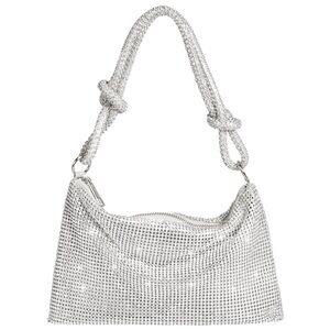 Silver Rhinestone Hobo Bag